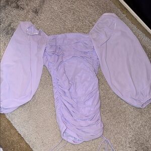 Elegant Lavender Ruched Dress